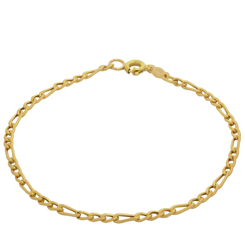 دستبند زنجیری طلا کم اجرت 18 عیار زنانه طلای مستجابی مدل فیگارو E1094 کد M3
