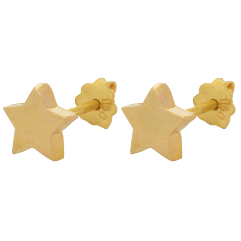 گوشواره میخی طلا 18 عیار زنانه طلای مستجابی طرح ستاره مدل T1309 کد 96852