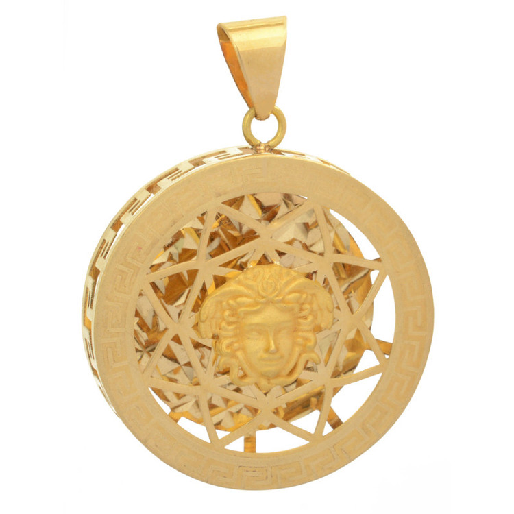 آویز گردنبند طلا کم اجرت 18 عیار زنانه طلای مستجابی طرح ورساچی مدل هلیا 3 کد A1125