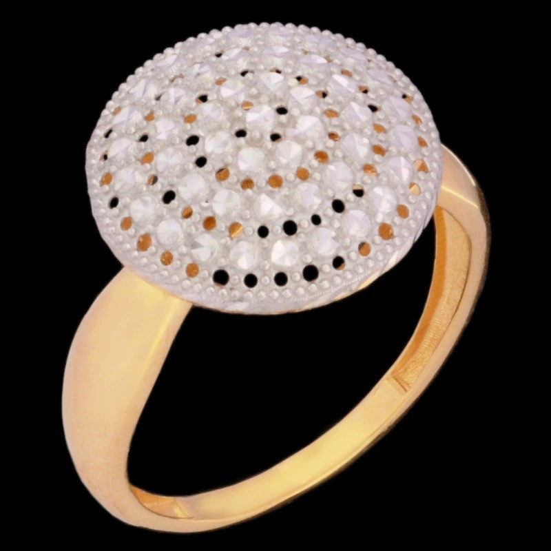 انگشتر طلا 18 عیار زنانه طلای مستجابی مدل آوا گرد کد 8456