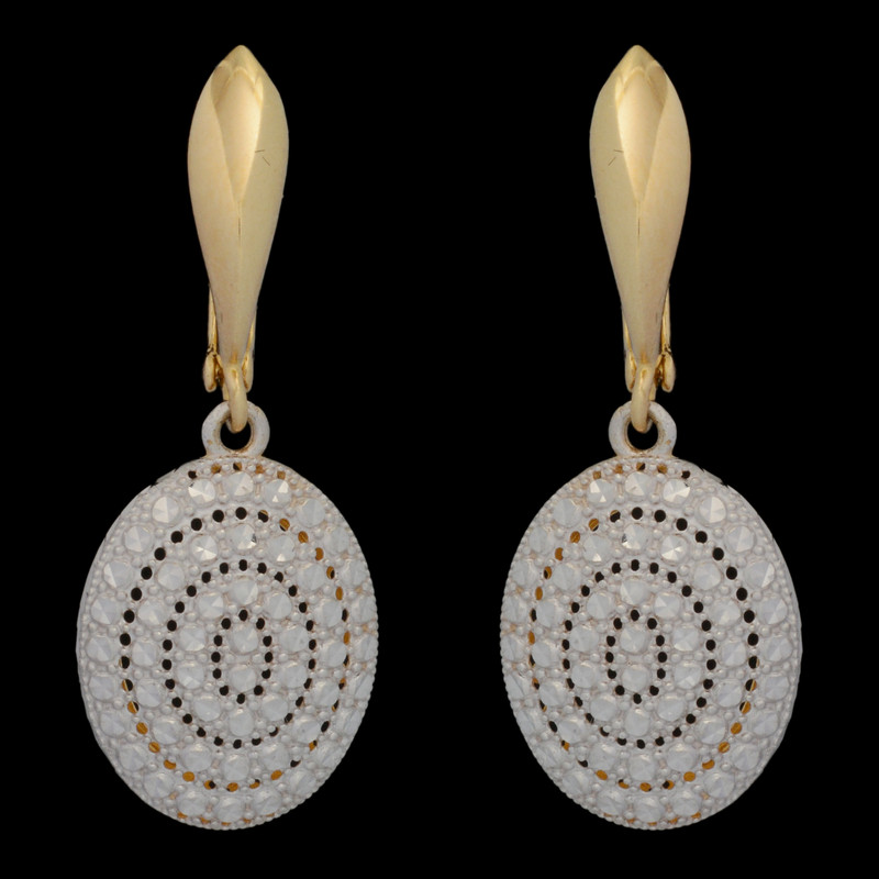 گوشواره کلیپسی طلا 18 عیار زنانه طلای مستجابی طرح بیضی مدل آوا 12 کد 85247