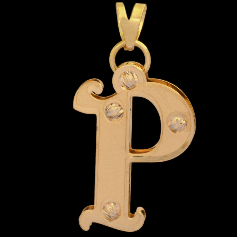 آویز گردنبند طلا 18 عیار زنانه طلای مستجابی طرح حرف P کد E1587