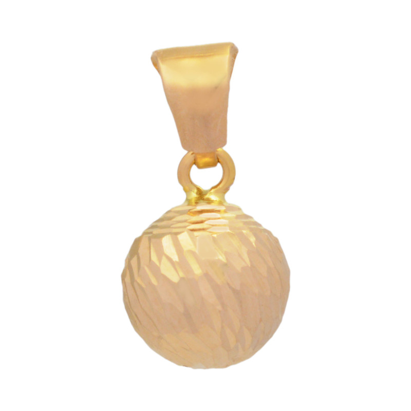 آویز گردنبند طلا 18 عیار زنانه طلای مستجابی طرح گوی تراش کد E246