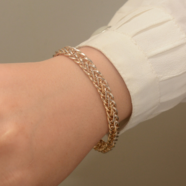دستبند زنجیری طلا 18 عیار زنانه طلای مستجابی مدل نوشا کد E375