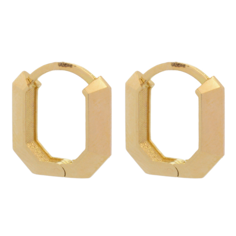 گوشواره کلیپسی طلا 18 عیار زنانه طلای مستجابی مدل چندضلعی لیرا کد 40401