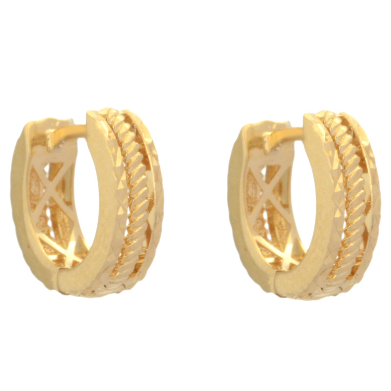 گوشواره کلیپسی طلا 18 عیار زنانه طلای مستجابی مدل بیضی تراش گلوا کد T663