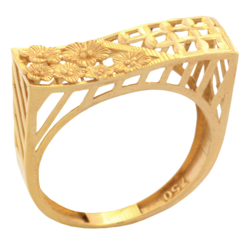 انگشتر طلا 18 عیار زنانه طلای مستجابی مدل فلاور کد 96523