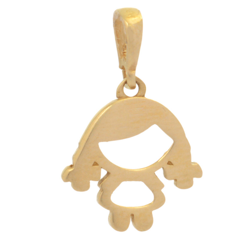 آویز گردنبند طلا 18 عیار بچگانه طلای مستجابی طرح عروسک کد T2156