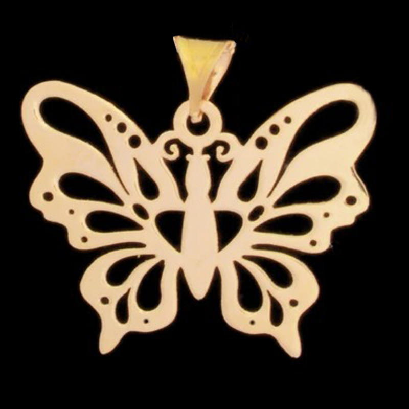آویز گردنبند طلا 18 عیار زنانه طلای مستجابی طرح پروانه  کد 5632