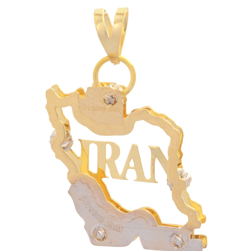آویز گردنبند طلا 18 عیار زنانه طلای مستجابی طرح IRAN کد E1587