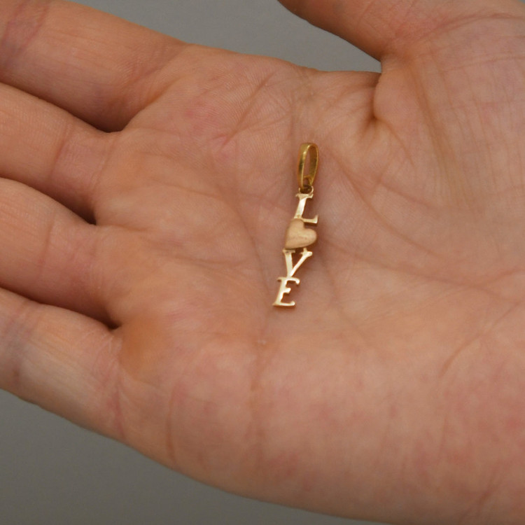 آویز گردنبند طلا 18 عیار زنانه طلای مستجابی طرح لاو کد T2314