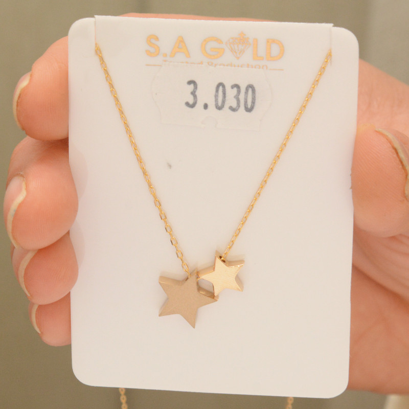 گردنبند طلا 18 عیار زنانه طلای مستجابی مدل ستاره کد SAG0LD کد T1930