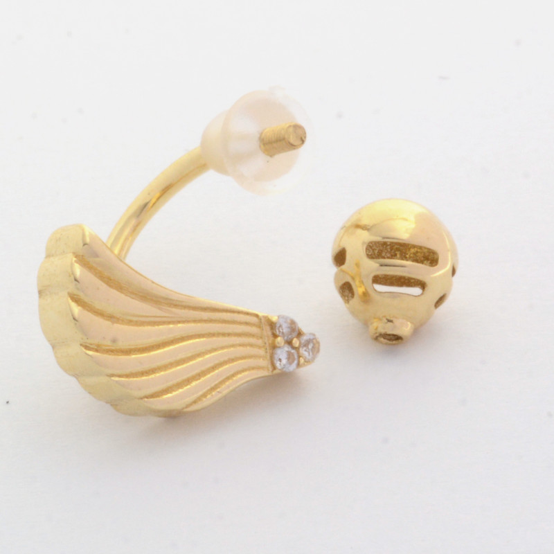 گوشواره میخی طلا 18 عیار زنانه طلای مستجابی مدل پر 132