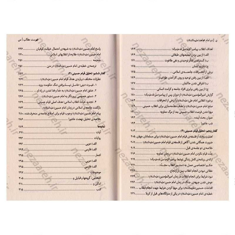 کتاب دو امام مجاهد (امام حسن و امام حسین (ع)) شش گفتار از حضرت آیت الله العظمی شهید خامنه ای در تحلیل مبارزات سیاسی حسنی