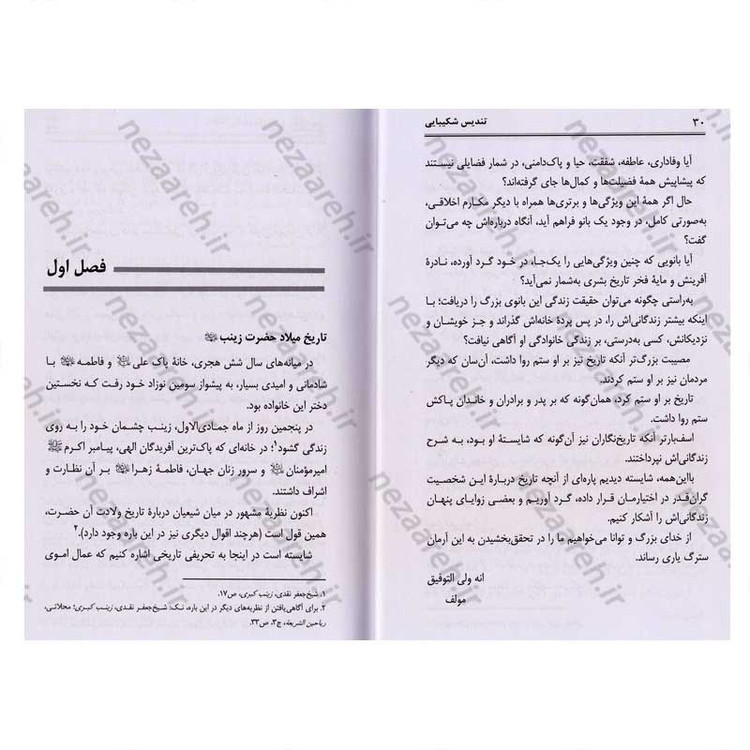 کتاب تندیس شکیبایی (ترجمه ای از کتاب زینب الکبری من المهد الی اللحد) نویسنده آیت الله محمد کاظم قزوینی