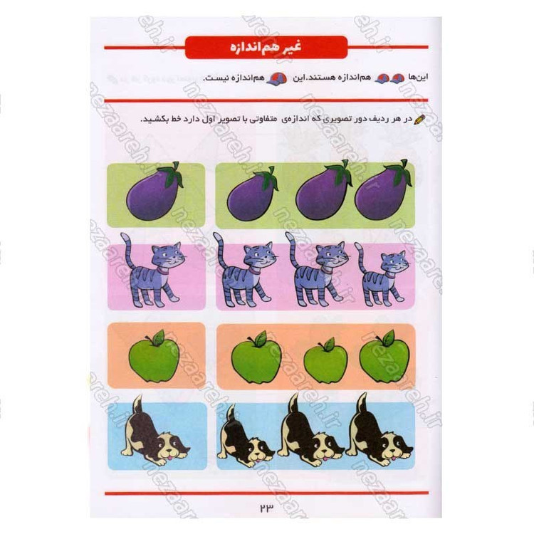 کتاب پک دو جلدی آموزش جهت ها و موقعیت ها و یکسان یا متفاوت (برای کودکان 3 تا 7 سال) اثر باربارا گرگوریچ، لیزا کارمونا