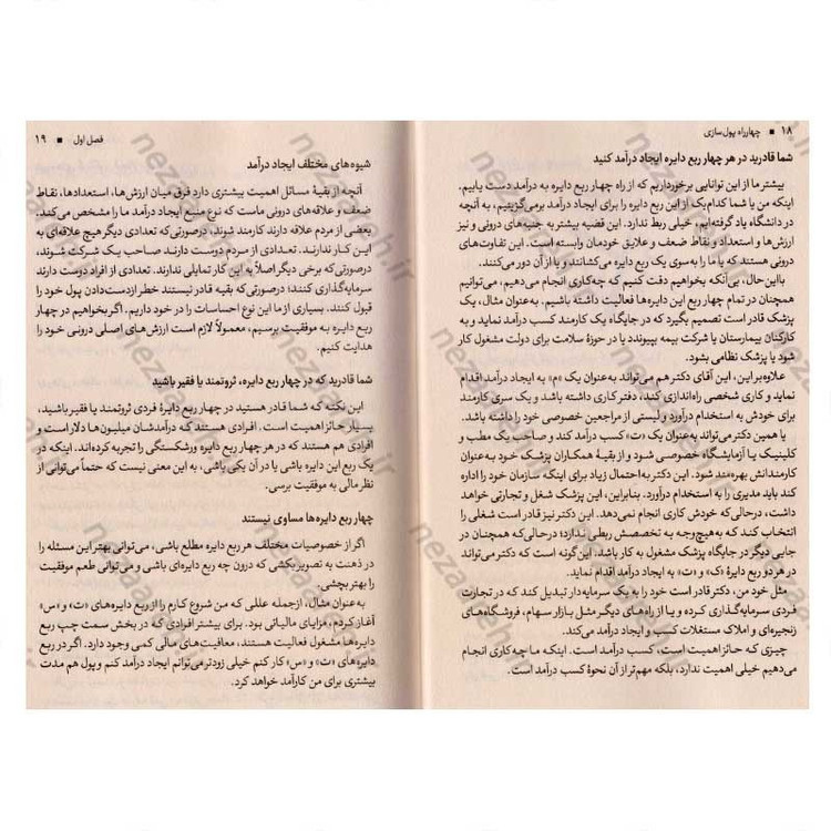 کتاب چهار راه پولسازی (توصیه های پدر پولدار برای دست یابی به استقلال مالی) اثر رابرت کیوساکی