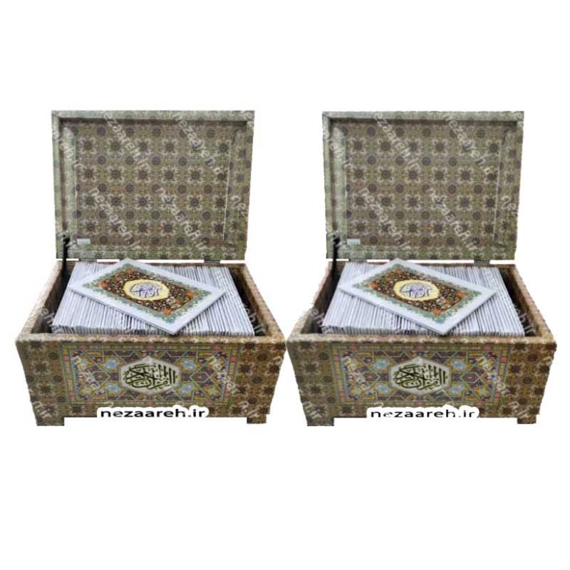 کتاب قرآن 120 پاره همراه با 2 عدد جعبه (قرآن 120 حزبی) جلد سلفون و خط عثمان طه