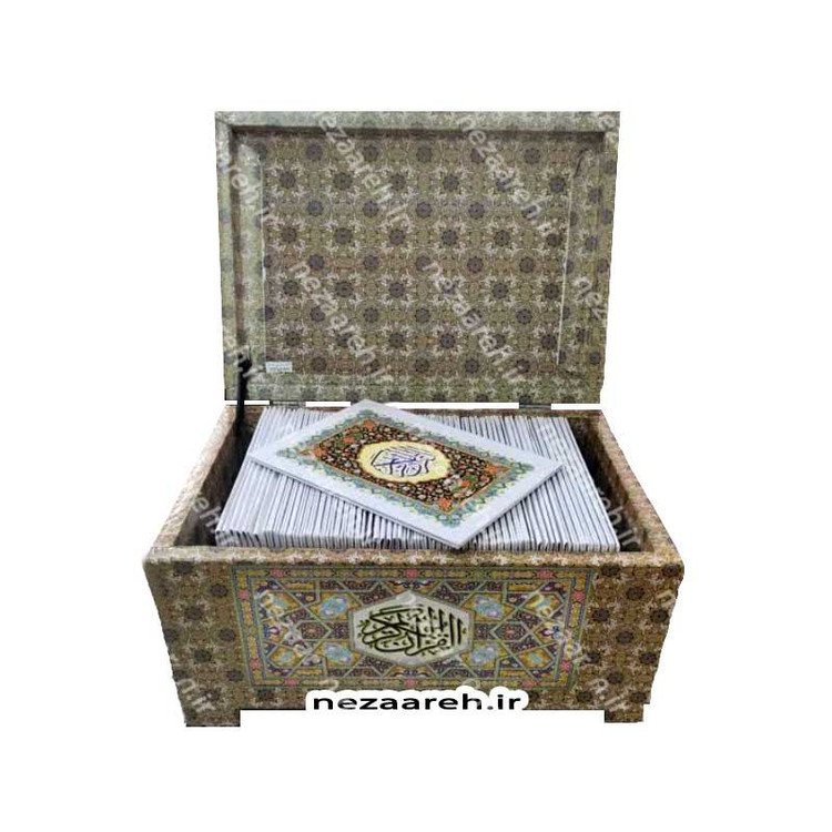 کتاب قرآن 60 پاره همراه با جعبه (قرآن 60 حزبی) جلد سلفون و خط عثمان طه