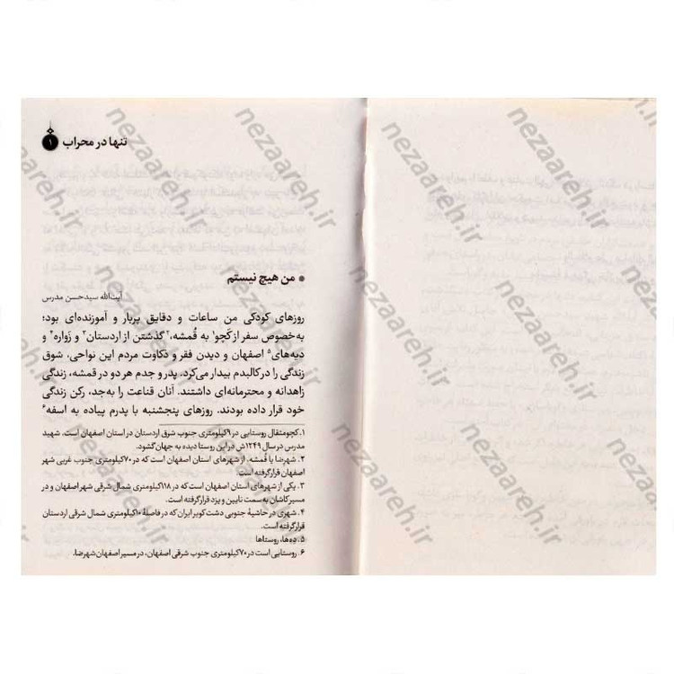 کتاب تنها در محراب (برگ هایی از زندگی شهید آیت الله سیدحسن مدرس) اثر مجید قاسم