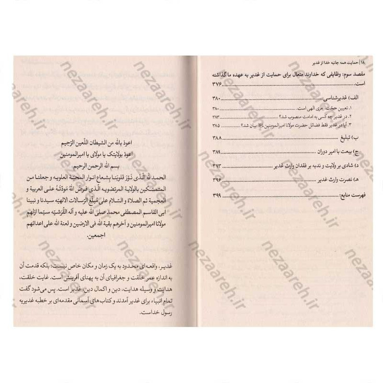 کتاب حمایت همه جانبه خداوند از غدیر