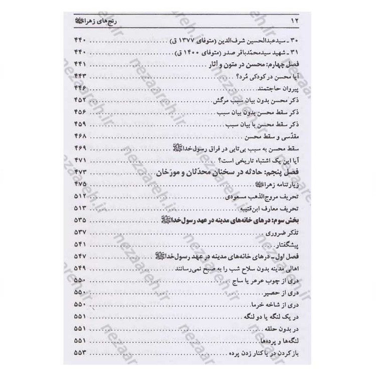 کتاب رنج های حضرت زهرا (پاسخ به شبهات سید محمدحسین فضل الله) اثر سید جعفر مرتضی عاملی