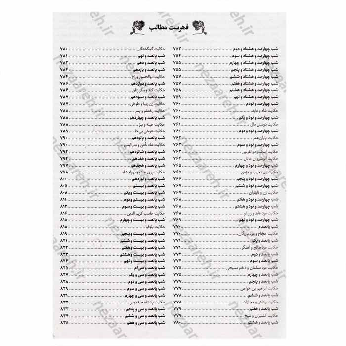 کتاب هزار و یک شب به نثر روان 4 جلدی (کاملترین نسخه) جلد سخت
