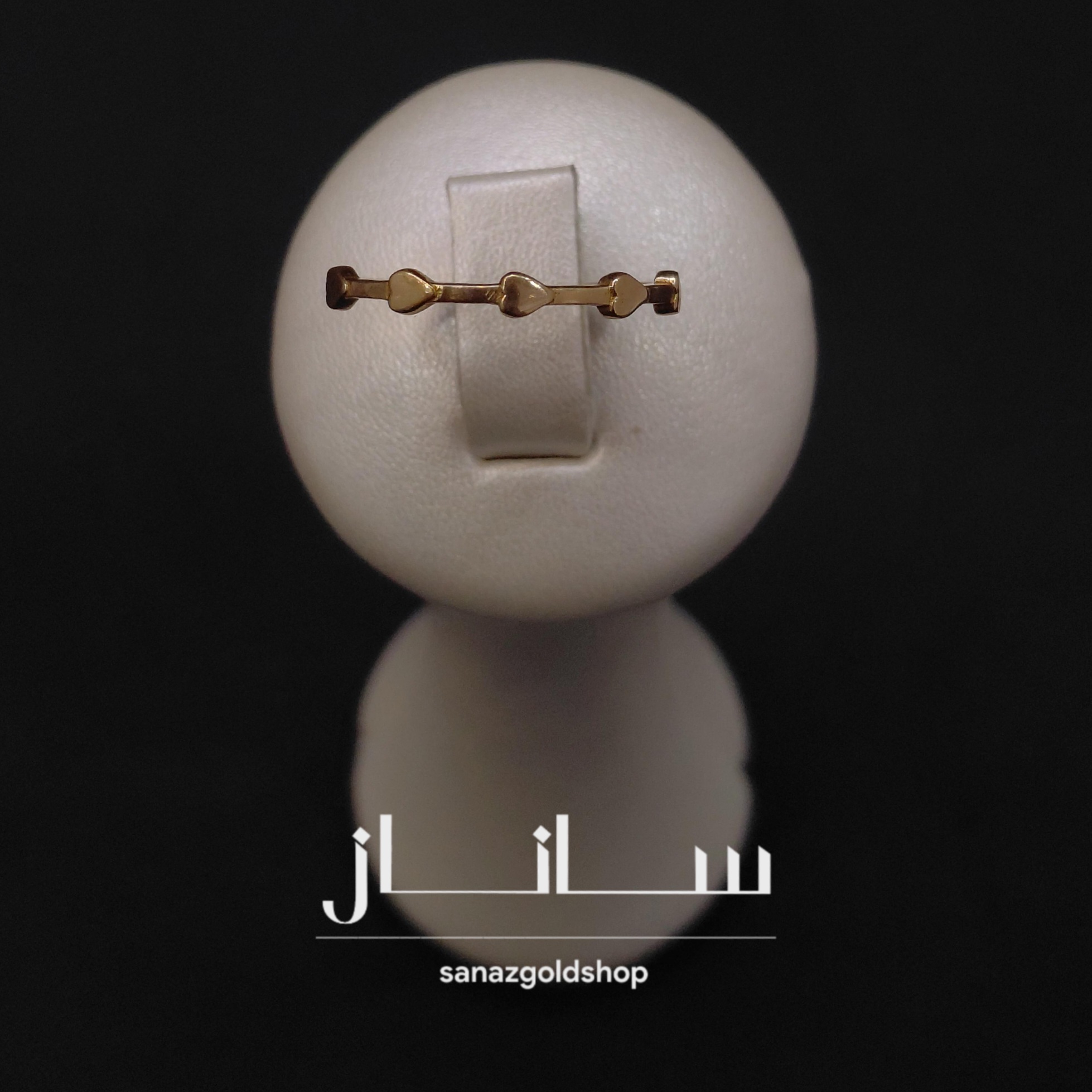 انگشتر مینیمال طرح 5قلب 18عیار ارسال رایگان گالری طلای ساناز