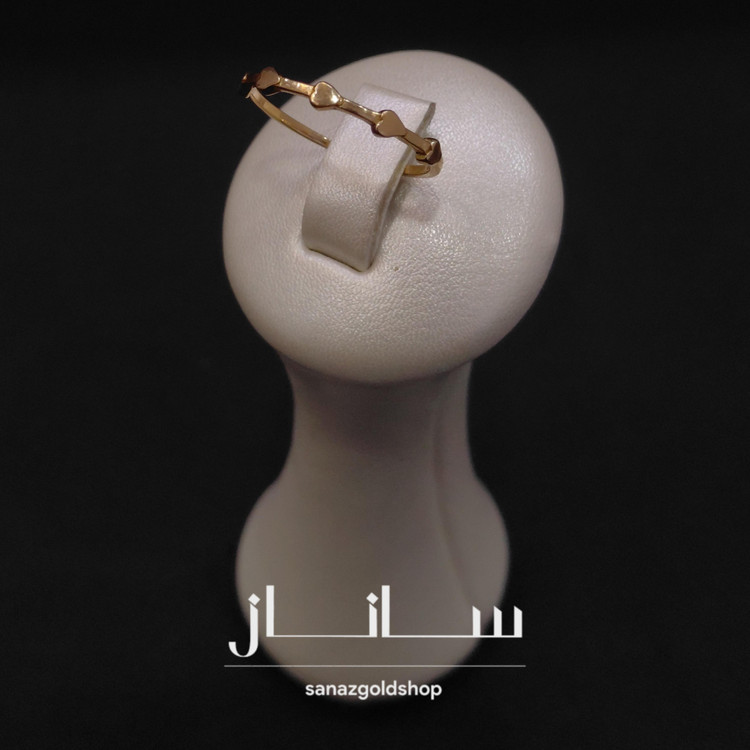 انگشتر مینیمال طرح 5قلب 18عیار ارسال رایگان گالری طلای ساناز