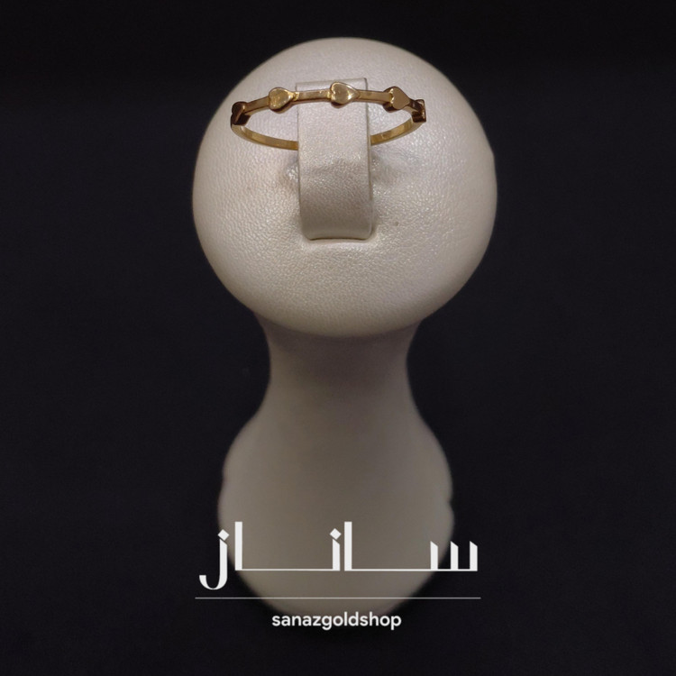 انگشتر مینیمال طرح 5قلب 18عیار ارسال رایگان گالری طلای ساناز