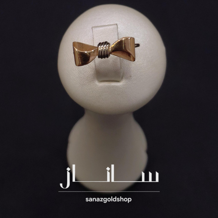 انگشتر مینیمال طرح پاپیون رزگلد 18 عیار ارسال رایگان گالری طلای ساناز
