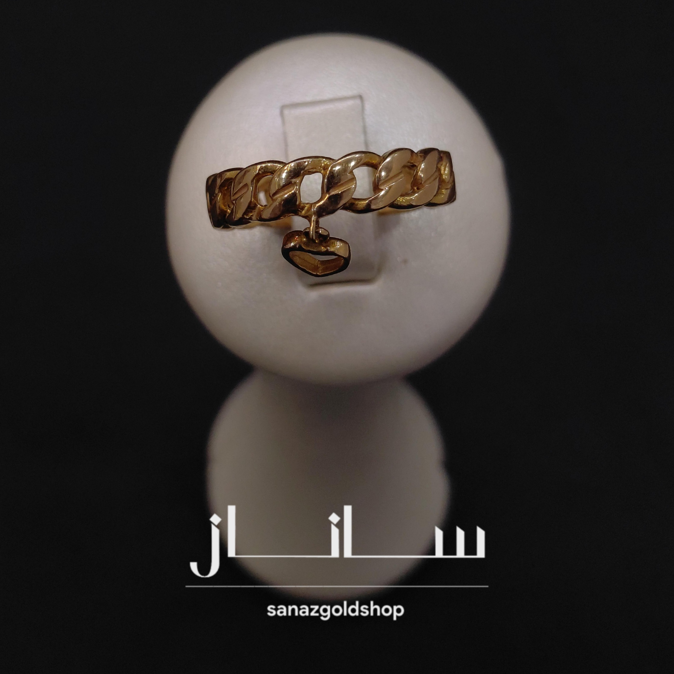 انگشتر مینیمال کارتیر طرح آویزدار قلب 18عیار ارسال رایگان گالری طلای ساناز