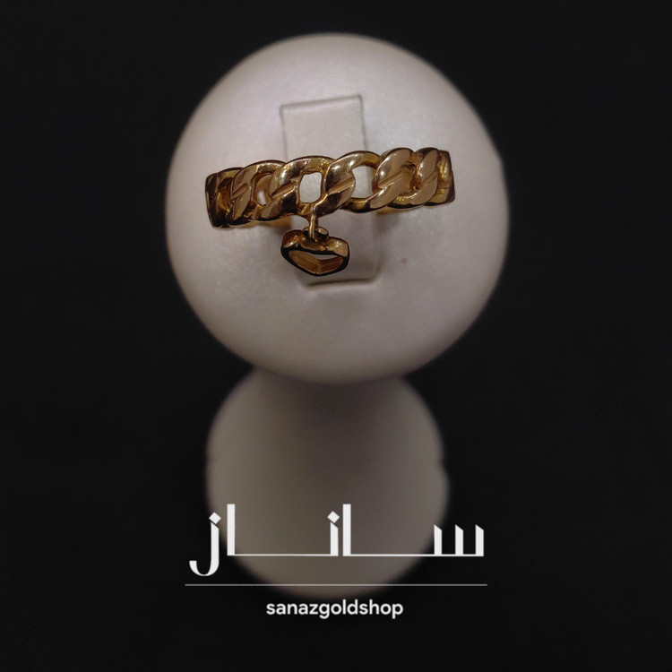 انگشتر مینیمال کارتیر طرح آویزدار قلب 18عیار ارسال رایگان گالری طلای ساناز
