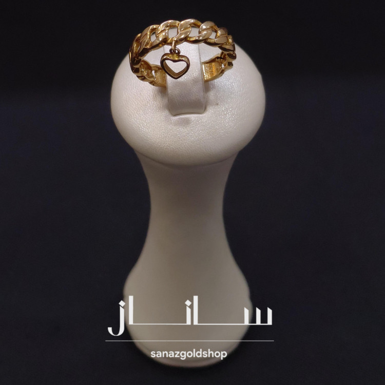 انگشتر مینیمال کارتیر طرح آویزدار قلب 18عیار ارسال رایگان گالری طلای ساناز