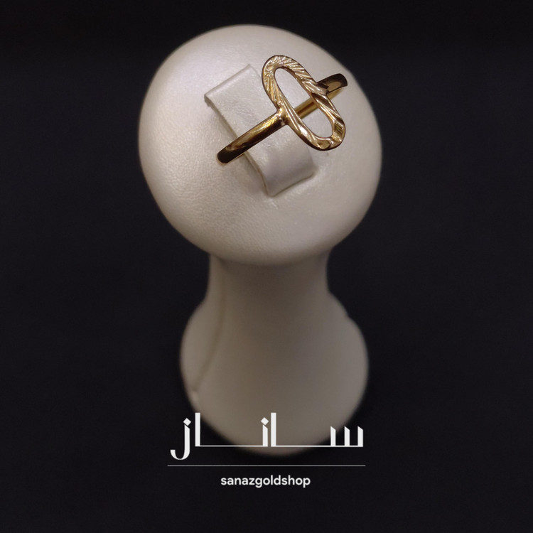 انگشتر مینیمال طرح بیضی 18عیار ارسال رایگان گالری طلای ساناز