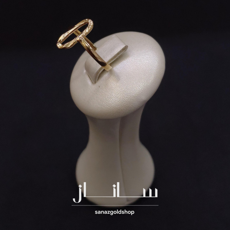 انگشتر مینیمال طرح بیضی 18عیار ارسال رایگان گالری طلای ساناز