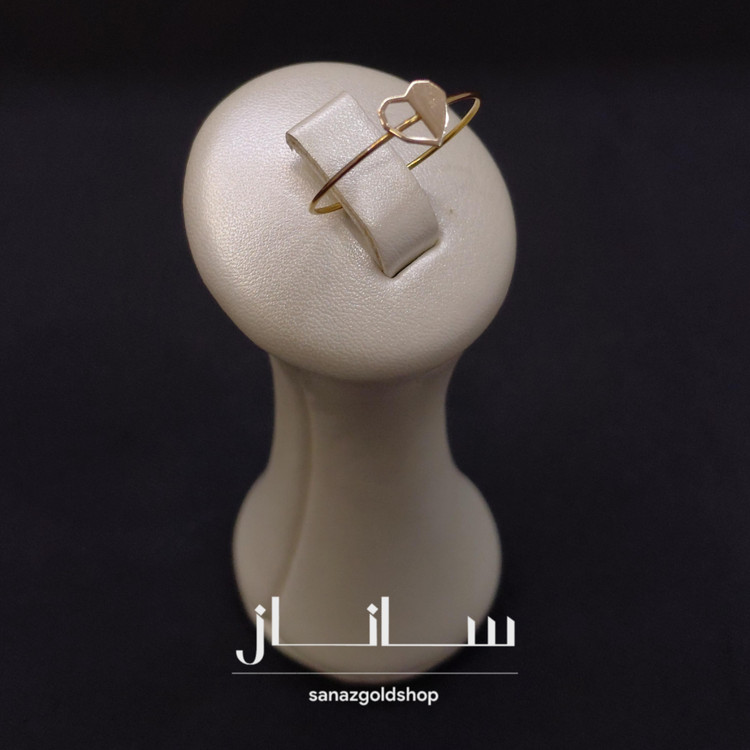 انگشتر مینیمال طرح قلب نصفه 18عیار ارسال رایگان گالری طلای ساناز