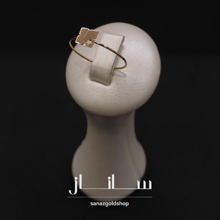 انگشتر مینیمال طرح مربع ستاره 18عیار ارسال رایگان گالری طلای ساناز