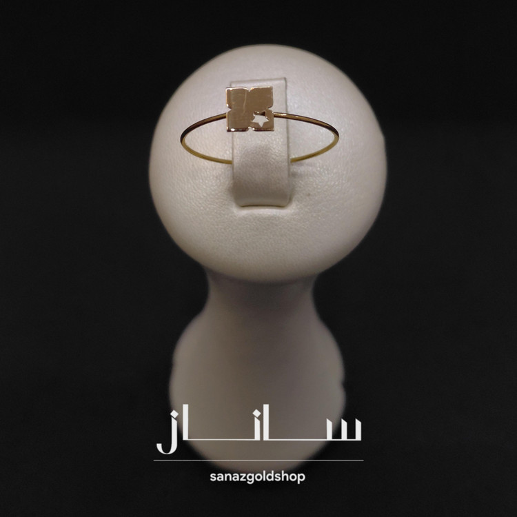 انگشتر مینیمال طرح مربع ستاره 18عیار ارسال رایگان گالری طلای ساناز