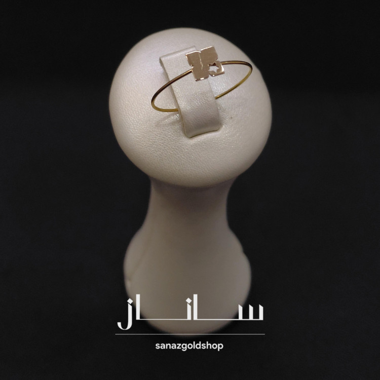 انگشتر مینیمال طرح مربع ستاره 18عیار ارسال رایگان گالری طلای ساناز