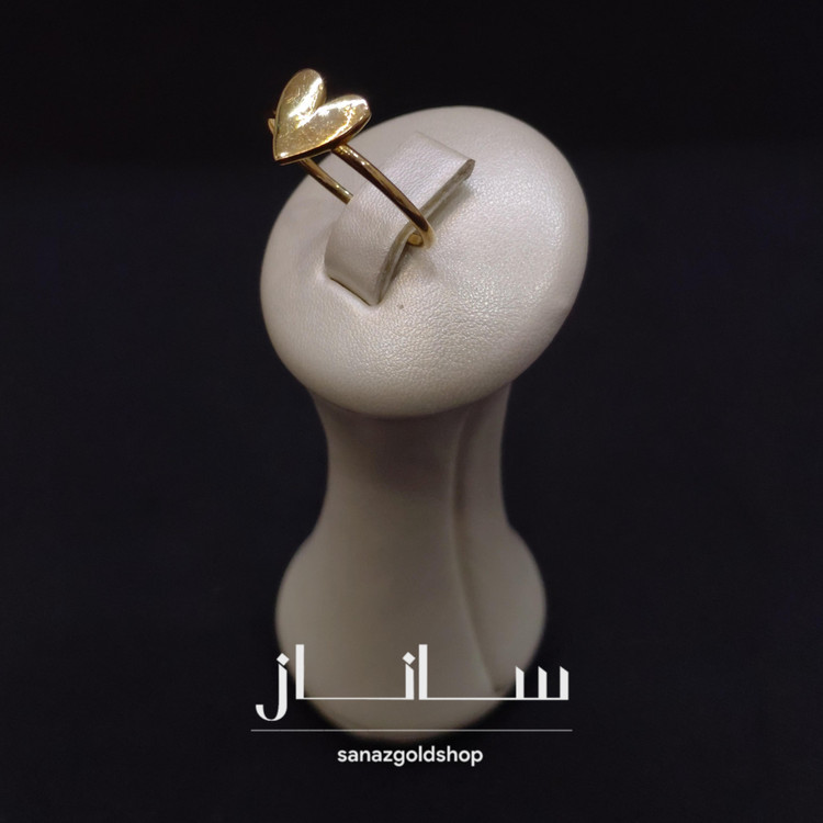 انگشتر مینیمال طرح قلب 18عیار ارسال رایگان گالری طلای ساناز