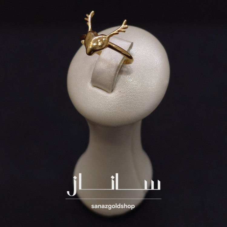 انگشتر مینیمال طرح قلب گوزنی 18عیار ارسال رایگان گالری طلای ساناز