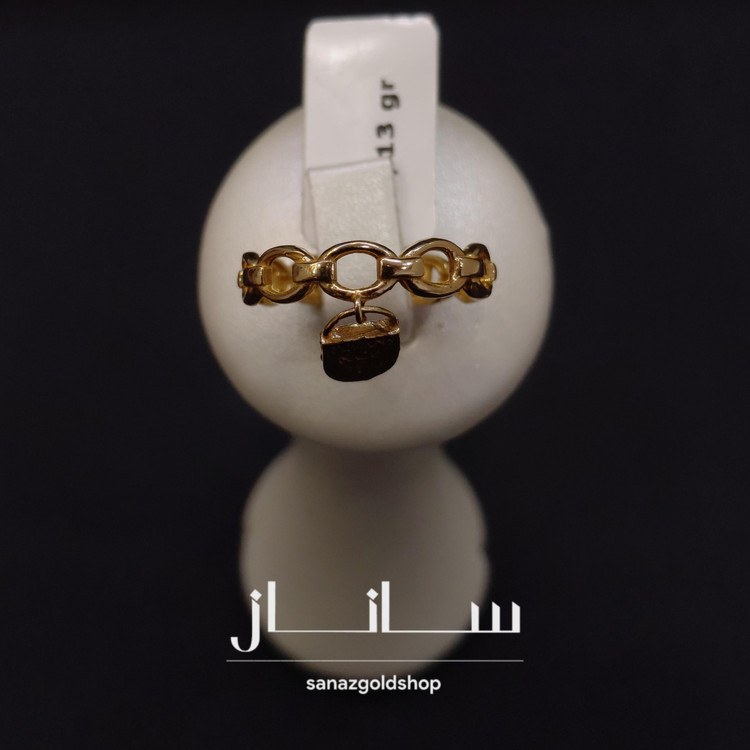 انگشتر مینیمال تیفانی آویز قفل طلای 18 عیار ارسال رایگان گالری طلای ساناز