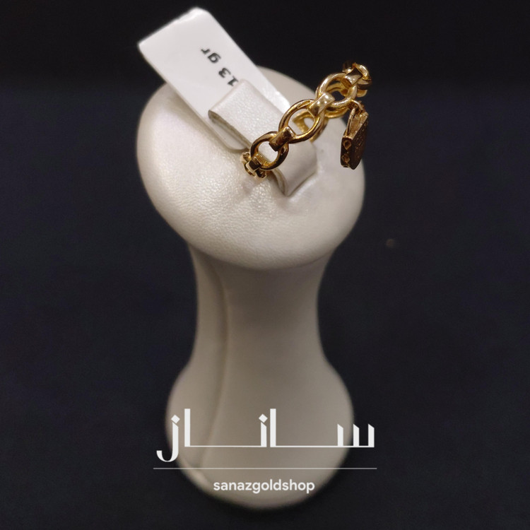 انگشتر مینیمال تیفانی آویز قفل طلای 18 عیار ارسال رایگان گالری طلای ساناز