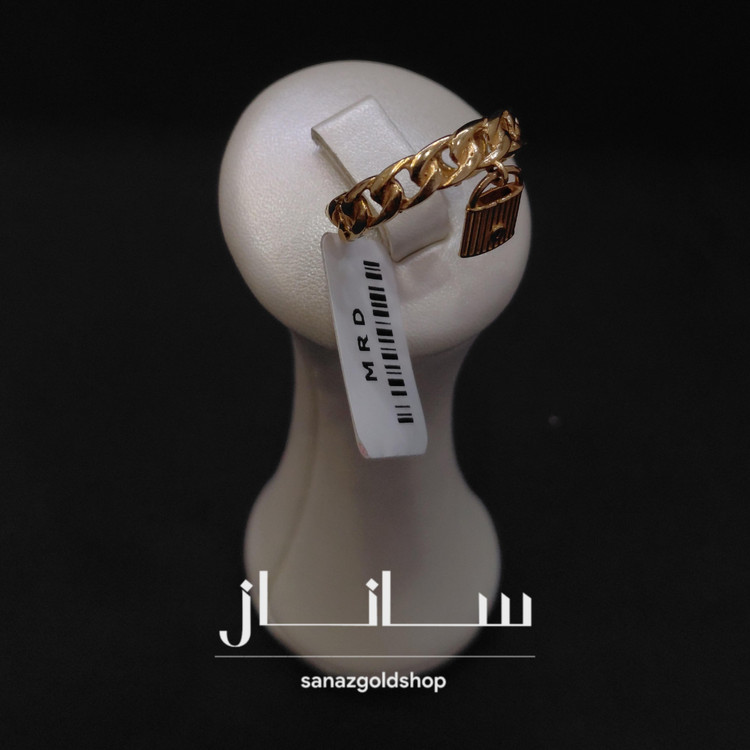 انگشتر مینیمال طرح کارتیر آویزدار طلای 18 عیار ارسال رایگان گالری طلای ساناز