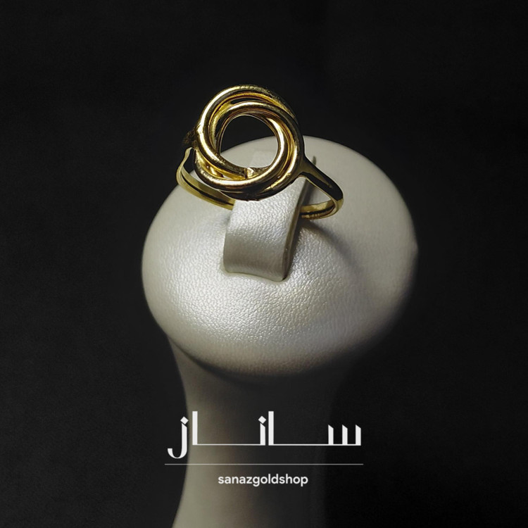 انگشتر مینیمال پروفیل طرح گره 18 عیار ارسال رایگان گالری طلای ساناز