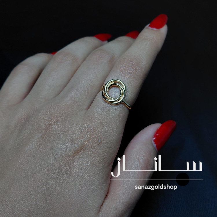 انگشتر مینیمال پروفیل طرح گره 18 عیار ارسال رایگان گالری طلای ساناز