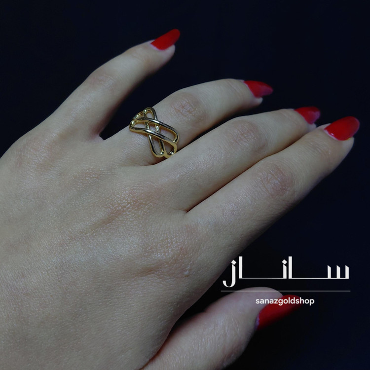 انگشتر مینیمال طرح اینفینتی 18عیار ارسال رایگان گالری طلای ساناز
