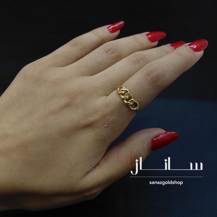 انگشتر مینیمال طرح کارتیه 18عیار ارسال رایگان گالری طلای ساناز