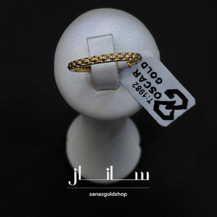 انگشتر مینیمال طرح رولکس 18عیار ارسال رایگان گالری طلای ساناز